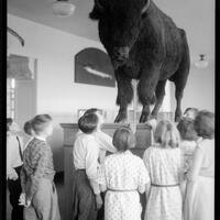 Children viewing Stuffy the Buffalo