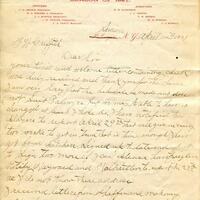 Letter from Doc Kennedy to F.W. Griffith.