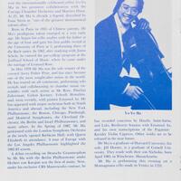 program text featuring cellist Yo Yo Ma