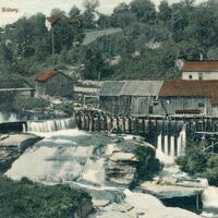 Old Mill and Falls near Sidney, Postcard