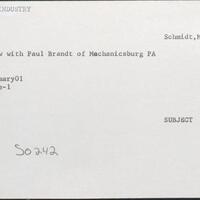 card for DAIRY INDUSTRY, 65-0043