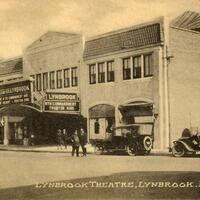 The Lynbrook Movie Theatre at the corner of Merrick Road and Hempstead Avenue in 1923. The marquee is promoting two films: The Nth Commandment and The Truxton King. 
