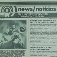 News/Noticias Volume XII, Number 2 September 26, 1983 cover image, Dizzy Gillespie.