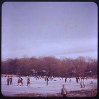 Residents ice skating on Scudder’s Pond, January 2, 1961.
