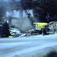 Screen capture from a 1959 film of demolition in Jericho.