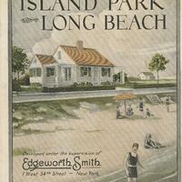 The front cover of a 1920s Edgeworth Smith brochure advertising seashore lots and bungalows in Island Park.