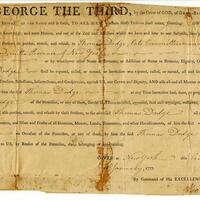 Pardon to Thomas Dodge II from King George III, 1777.
