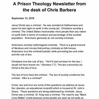 Prison Theology Newsletter introduction
