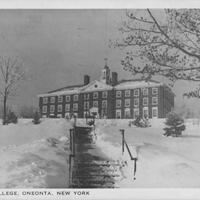 Bresee Hall in Winter, Hartwick College, 1953