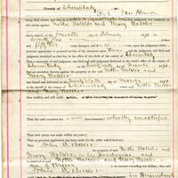 First page of affidavit form filled out by handwriting