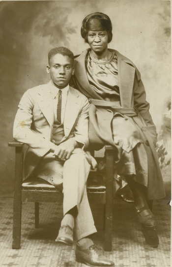 Jonathan 'Theorious' Dinkle and his mother, Irene Bennet