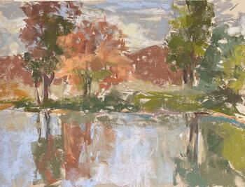 Painting of Hamilton Pond, October
