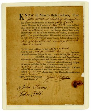 Documents About Enslaved People in Schenectady