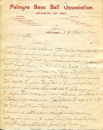 Letter from Doc Kennedy to F.W. Griffith.
