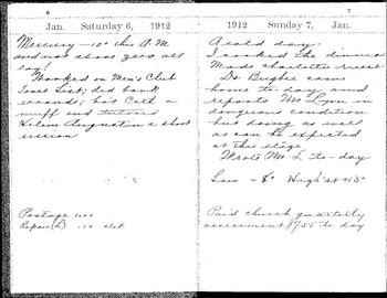 diary entries from 1912