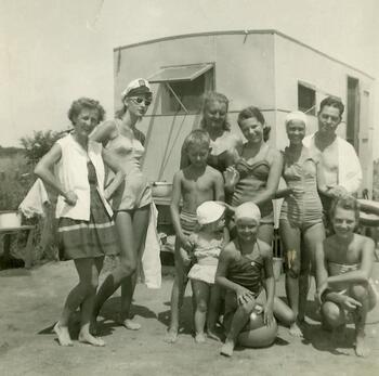 Mead Family, Camping at HIther Hills, circa 1940s