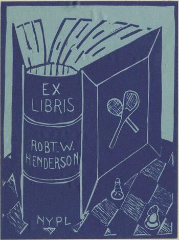 NYPL Librarian Robert W. Henderson's (1888-1985) Bookplate