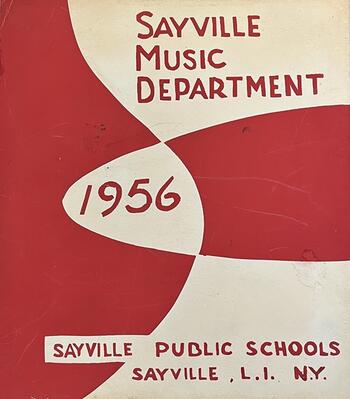 Label for the Sayville Music Department, 1956