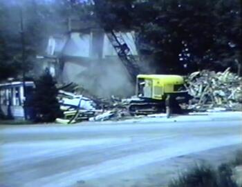 Screen capture from a 1959 film of demolition in Jericho.