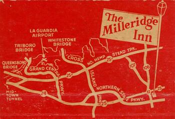 A matchbook from the Milleridge Inn in Jericho, NY