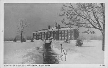 Bresee Hall in Winter, Hartwick College, 1953