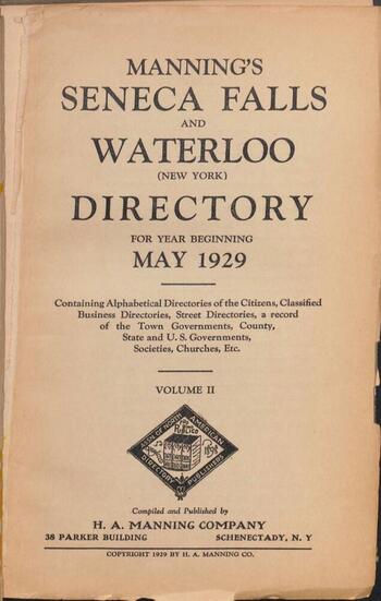Cover to 1927 directory