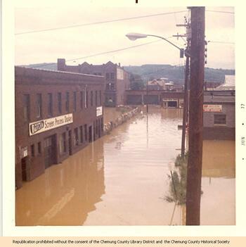 Flooded industrial area of Elmira, 1972