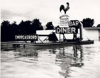 Al Hall’s Diner, flooded