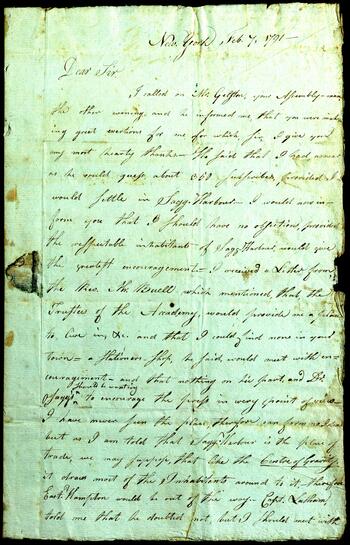David Frothingham to Henry Dering, February 7, 1791