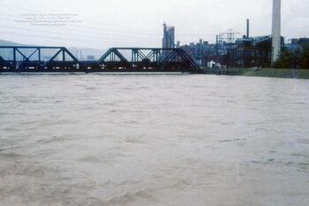 Corning's Penn Central Railroad Bridge with Parked Coal Cars