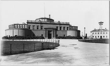 Manhattan: Castle Garden, undated. View from southeast entrance and park.