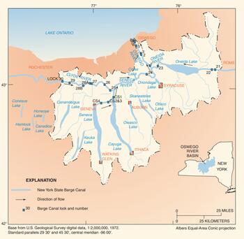 Graphic map of Oswego River Basin