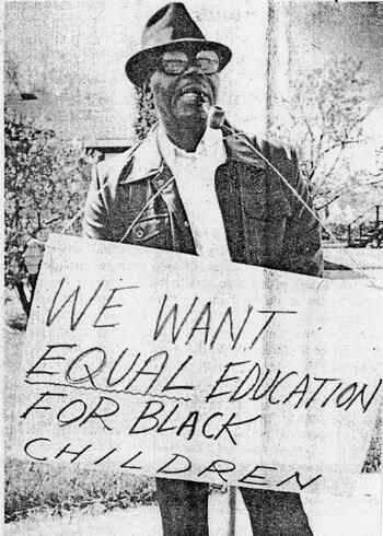 James Singleton with picket sign