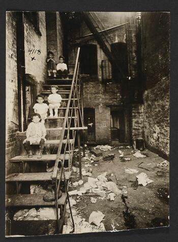 Children on Tenement Stairs, circa 1905.
