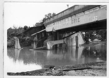Erie Lackawanna Railroad bridge flooded