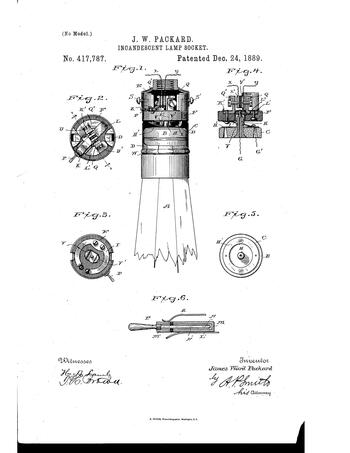 Incandescent lamp socket patent document