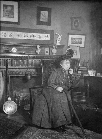 Woman seated in living room