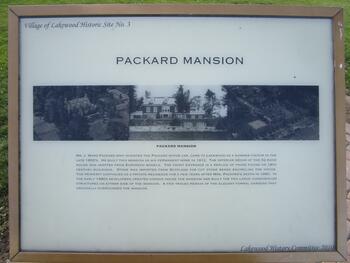 Historical marker for Packard Mansion
