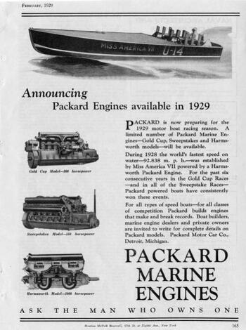 ad for Packard Marine engines