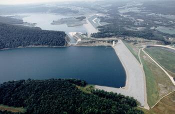 Aerial photograph of the Tioga-Hammond Lakes Project. 