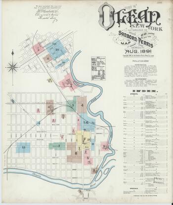 1891 sanborn map of Olean