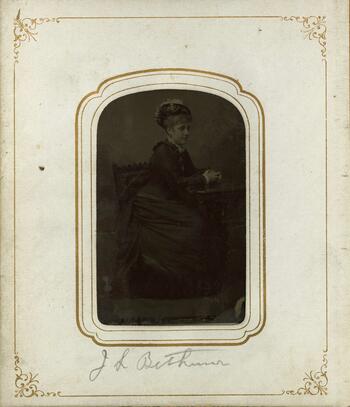 Louise Blanchard Bethune, circa 1881, possibly on her wedding day. 