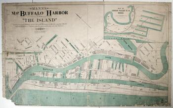 Mann's map of Buffalo harbor and The Island