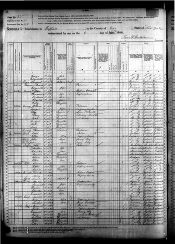 1880 Census page