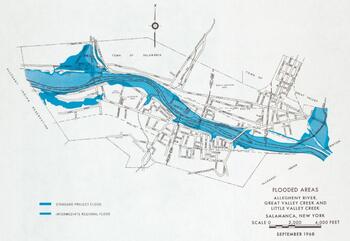1968 flood map of Salamanca