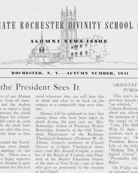 Image of Colgate Rochester Divinity School bulletin, vol. 13, no.1, 1941