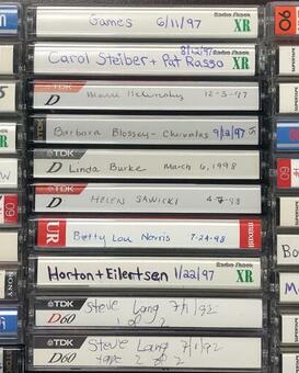 An assortment of tapes from the collection.
