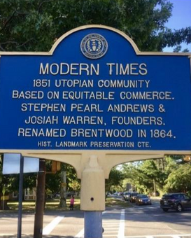 Historical marker commemorating Modern Times