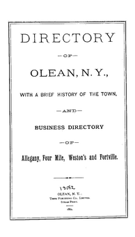 Jamestown and Olean, NY, City Directories from 1875-1916