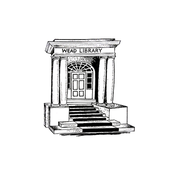 A drawing of the Wead Library main entrance. 